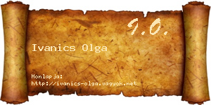 Ivanics Olga névjegykártya